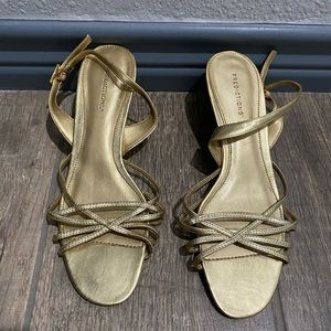 Gold strappy heel